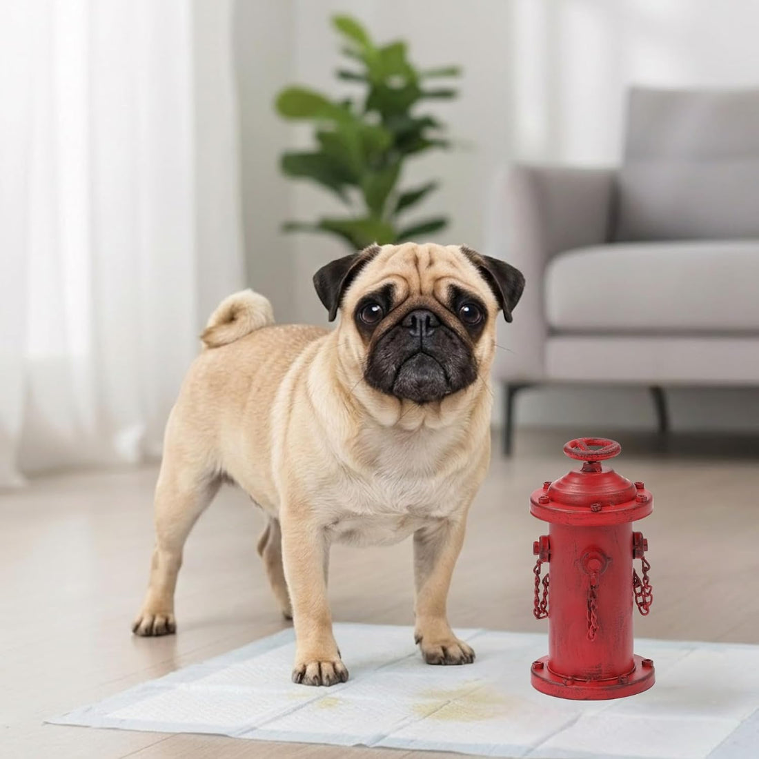Metal Fire Hydrant for Dogs to Pee On 7.7" for Indoor Training