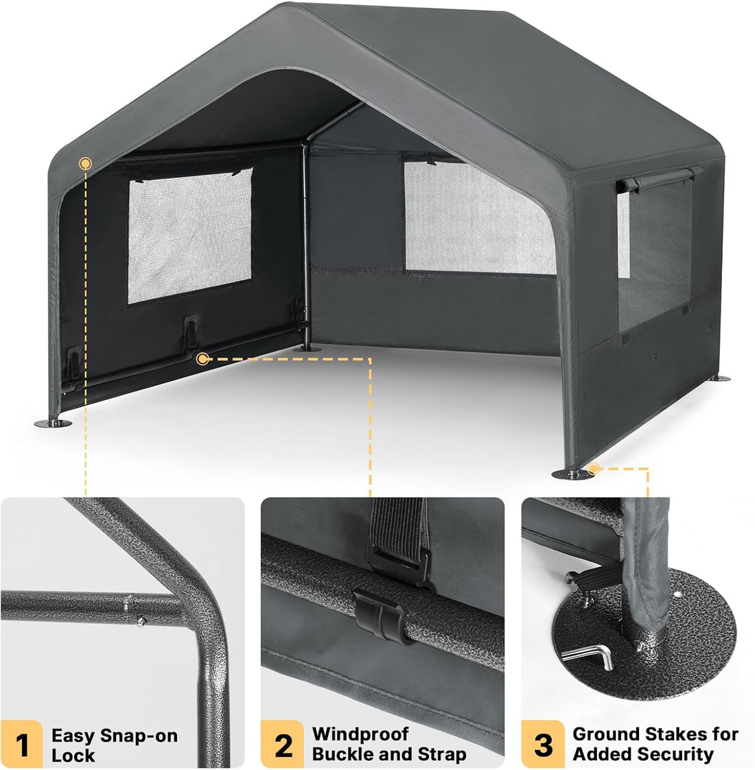 Veehoo Extra Large Dog House Outdoor with Elevated Dog Bed