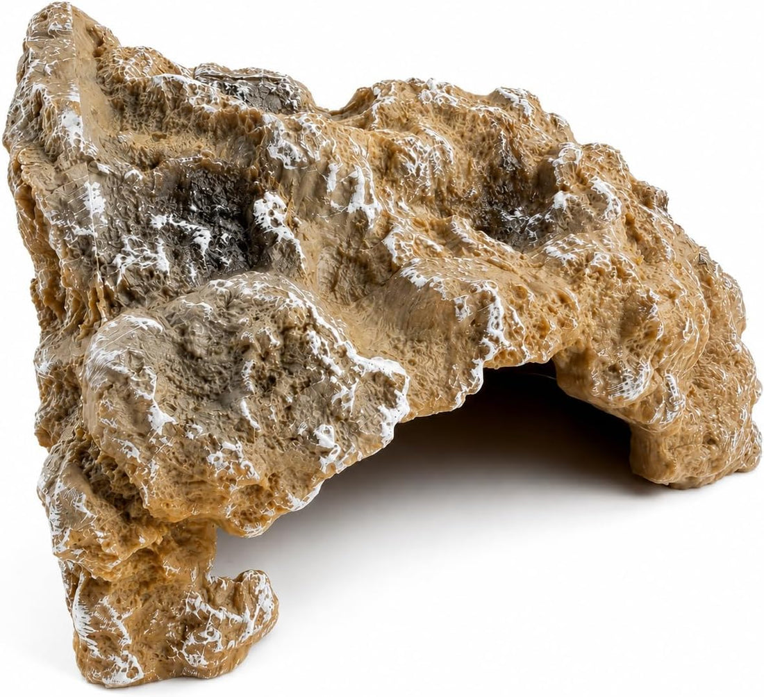 Reptile Hide Rock Cave, Small Resin Corner Hideout for Juvenile