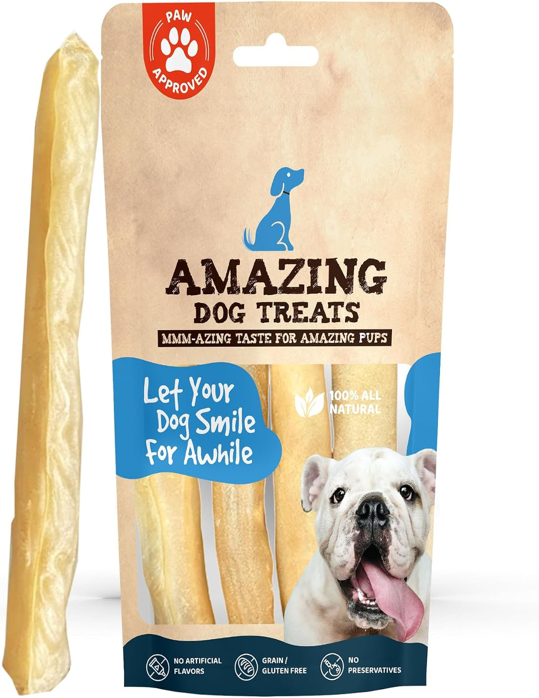 Amazing Dog Treats -Small Collagen Stick - - Collagen Beef Cheek Rolls