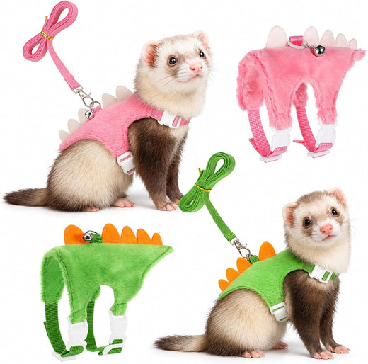YUXIANLB 2PCS Ferret Harness and Leash Set Cute Small Animals Vest
