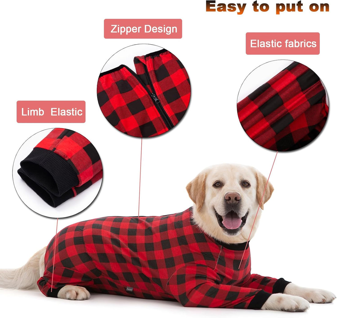 Dog Recovery Suit Full-Zipper After Post-Surgery Large Medium Dogs