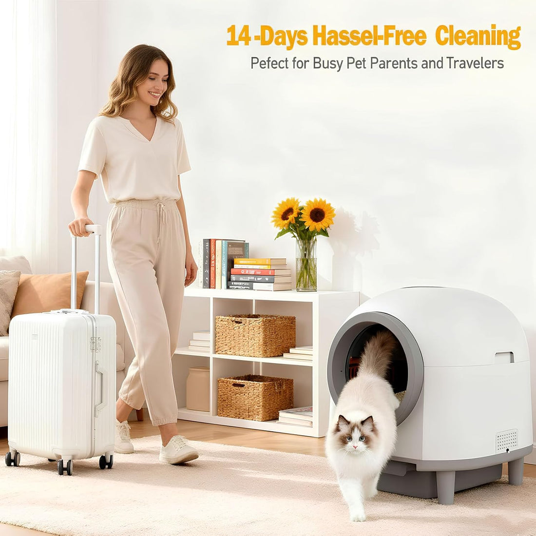 Self Cleaing Litter Box for Multiple Cats