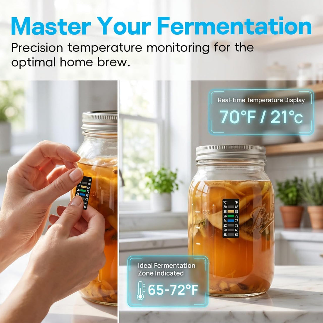 PRETYZOOM Fermentation Thermometer Strips Pet 8pcs