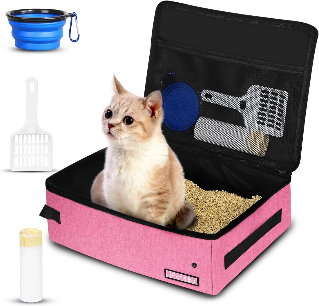 Petskd Portable Cat Travel Litter Box with Lid