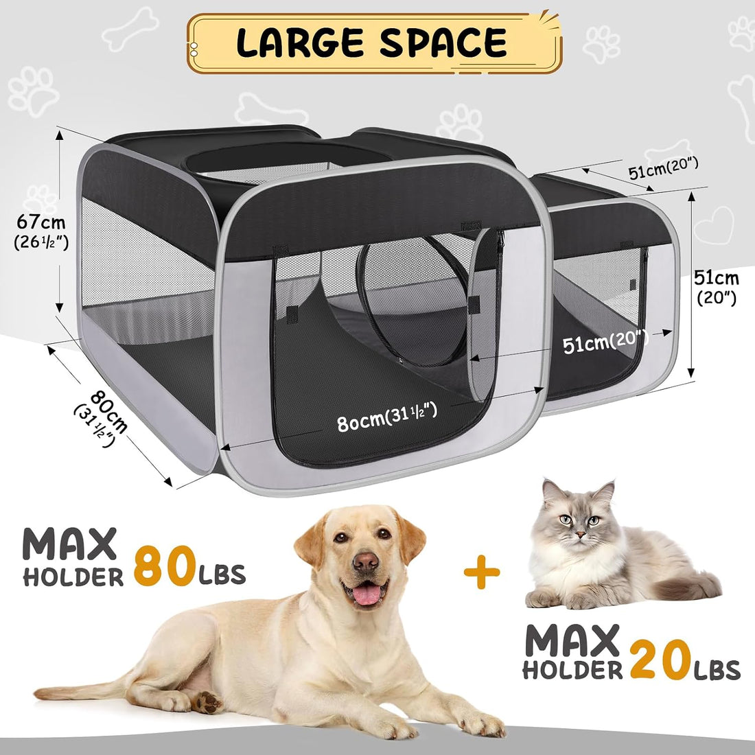 Tailtastic Large Cat Playpen with Separate Areas,Outdoo&Indoor Cat
