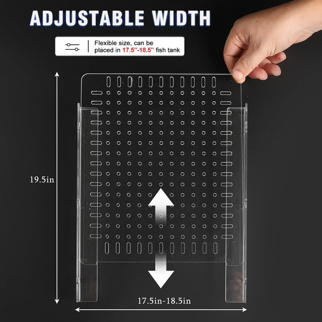 Aquarium Divider 75/125 G, Acrylic Fish Tank Separator with Suction