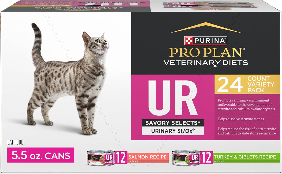 Purina Pro Plan Vet UR Urinary St/Ox Wet Cat Food, (24) 5.5 oz Cans
