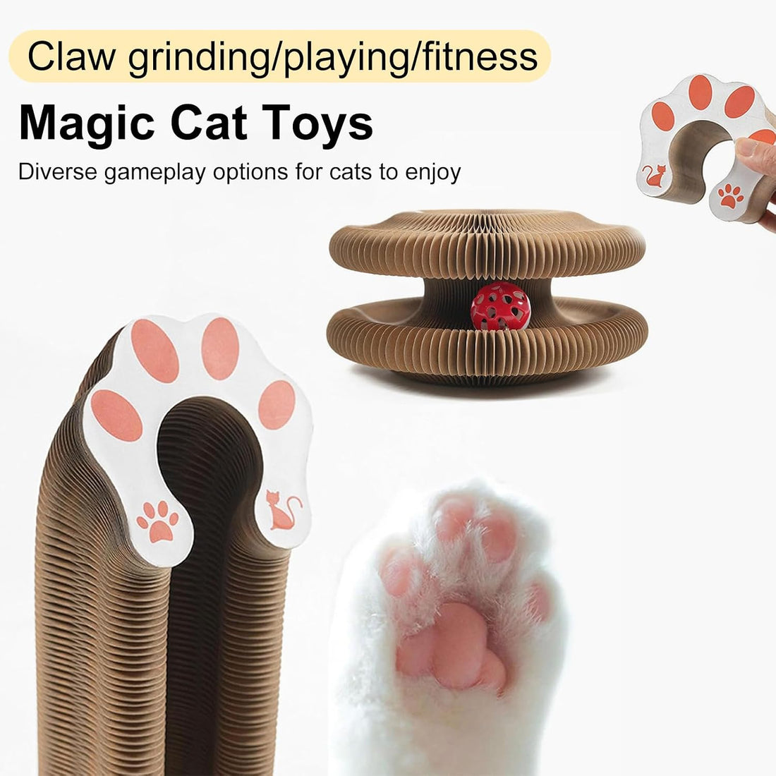 Kitty Curls Cat Toy,Cat Scratcher for Grinding Claw Cardboard Cat Toy