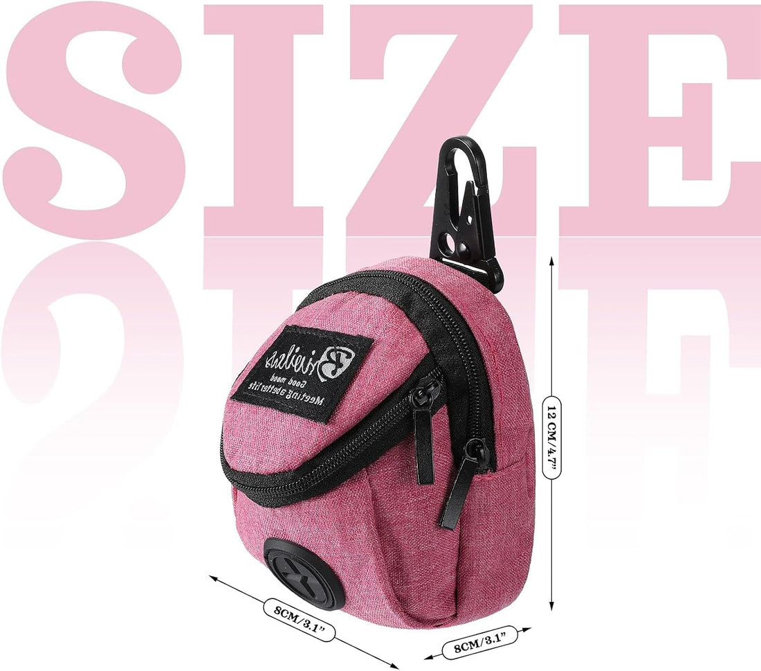 Talltalk 2 Pieces Dog Treat Pouch Pet Dog Poop Holder, Pink,Grey