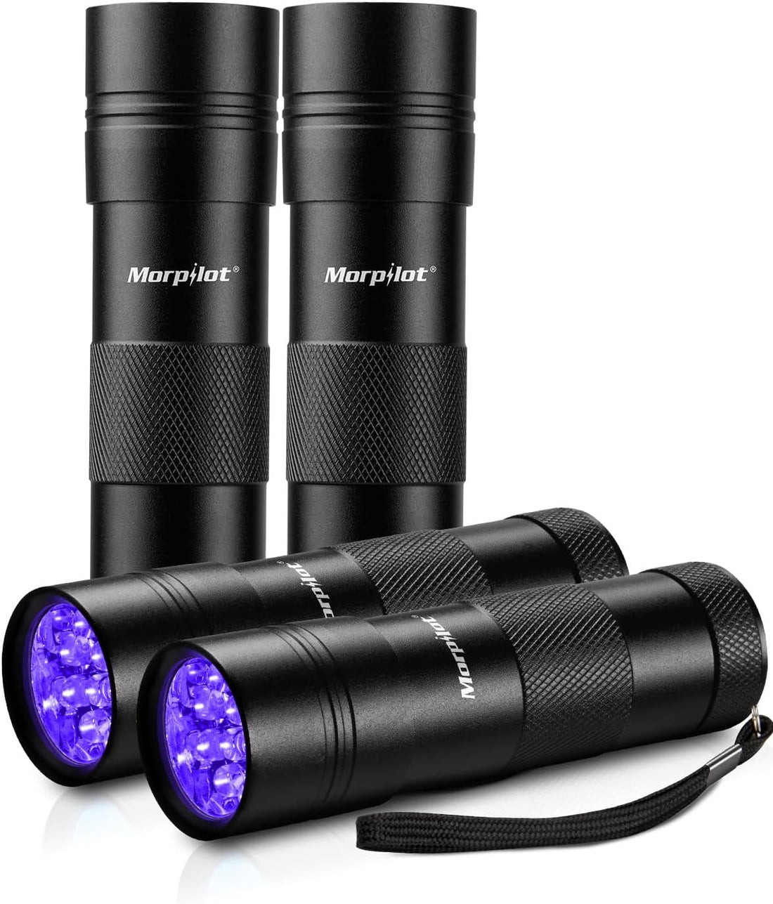 morpilot Mini UV Blacklight Flashlight, 395nm 9 LED Pet Urine Detector