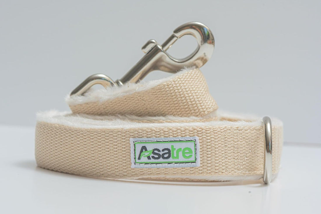 Asatre Hemp Goat Leash, 6 Ft Fleece-Lined Leash for Goats & Sheep