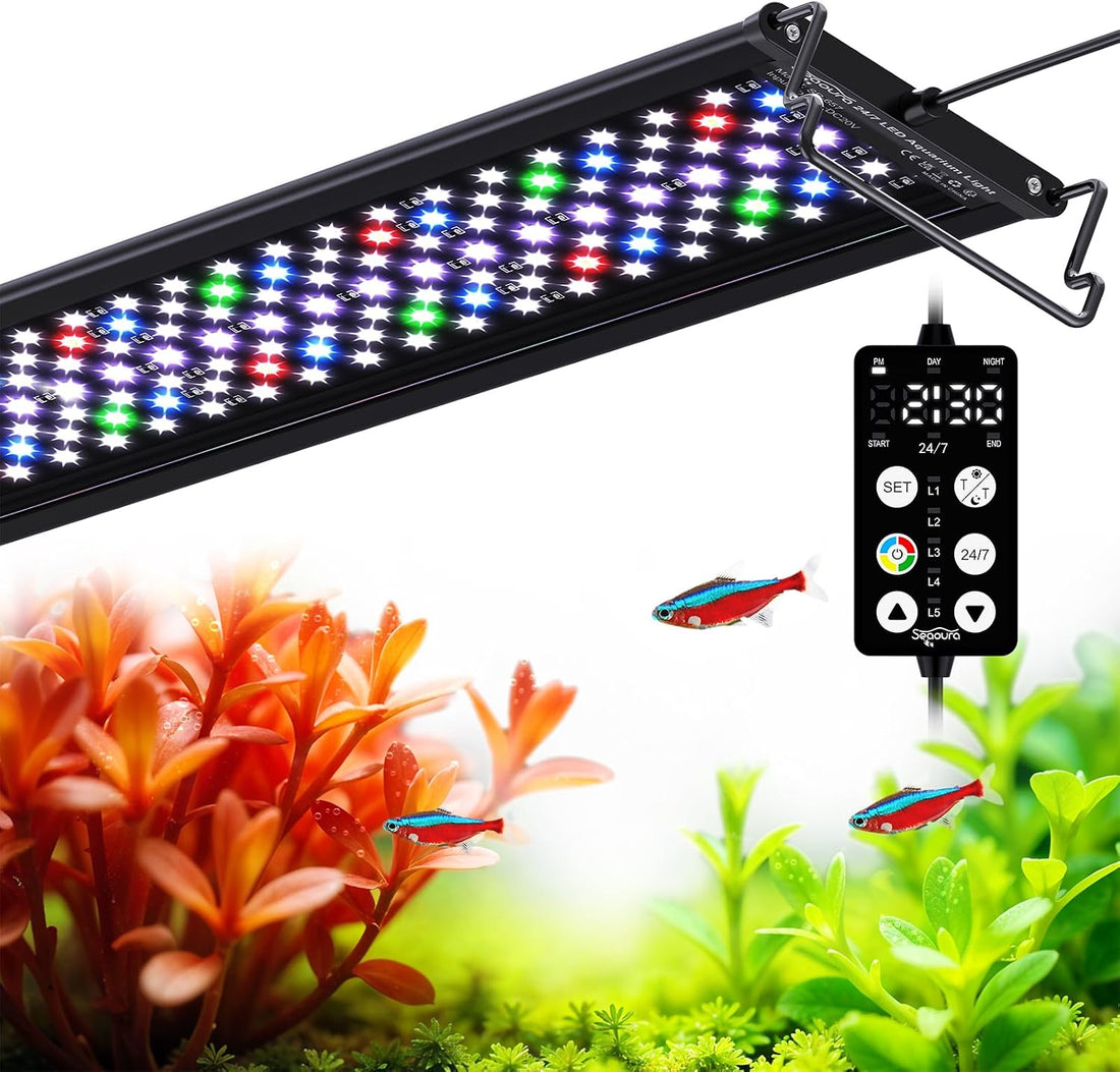 SEAOURA Aquarium Planted Light with 24/7 Timer for 48-54in Fish Tank