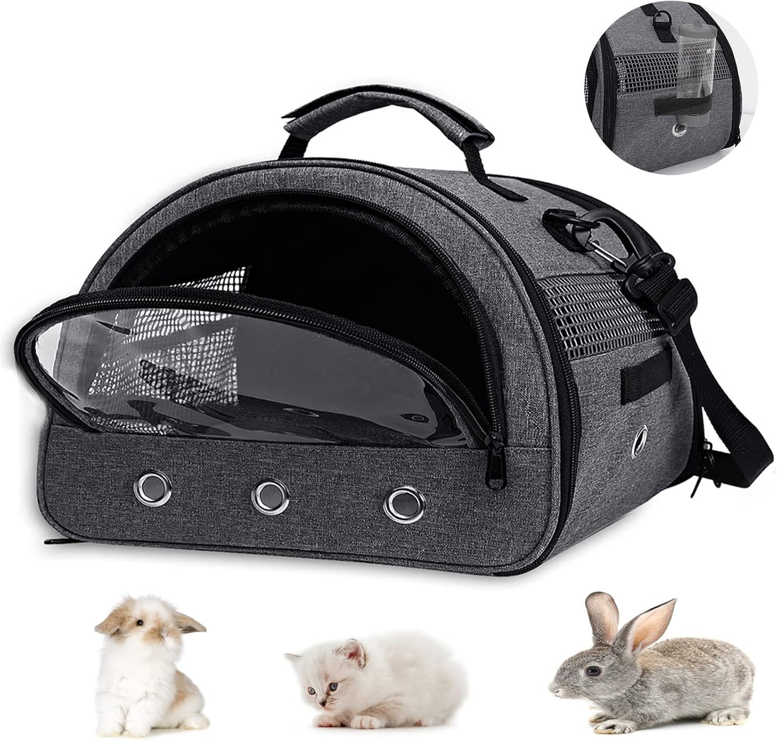 Guinea Pig Carrier with Water Bottle Holder & Washable Liner,Strap