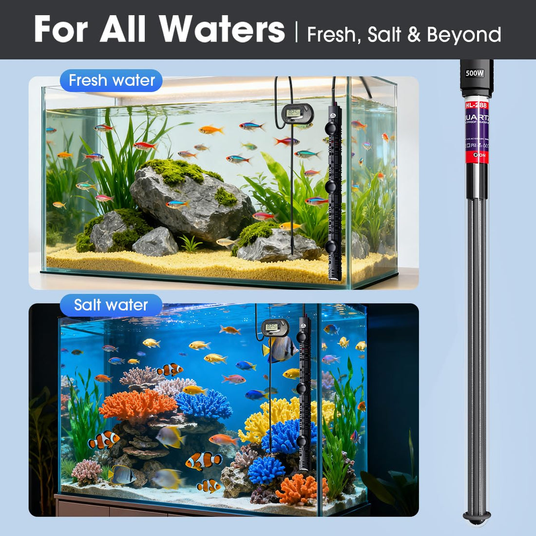 MQ Submersible Aquarium Heater Auto Thermostat