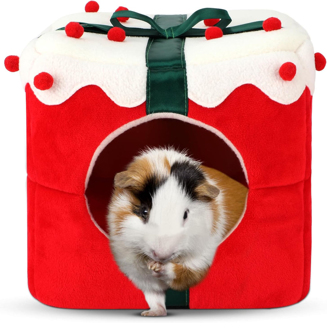 YUEPET Guinea Pig Bed, Warm Fleece Pumpkin Hideout