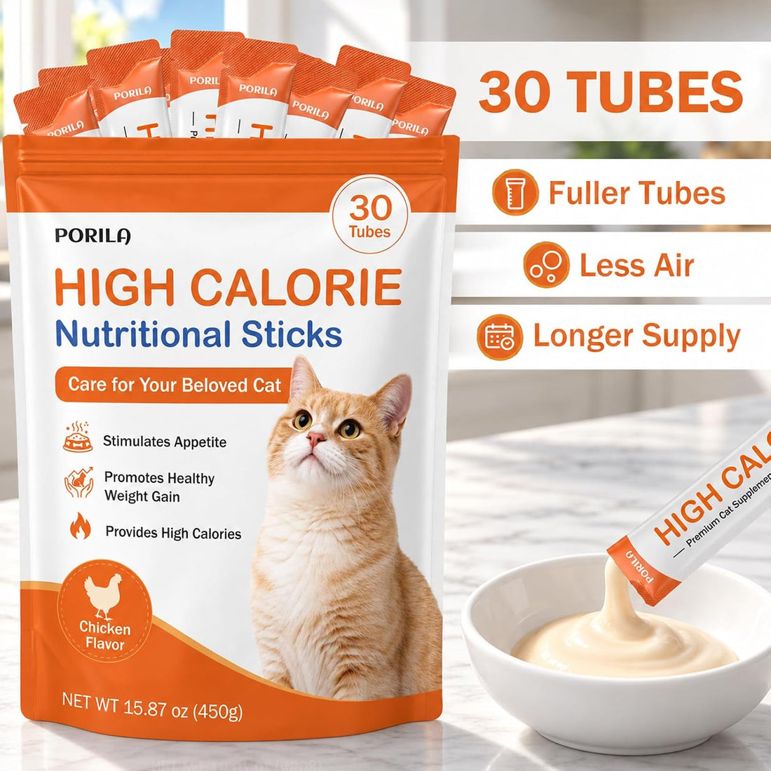 Lickable Cat Treats, High Calorie Nutrition Paste for Cats
