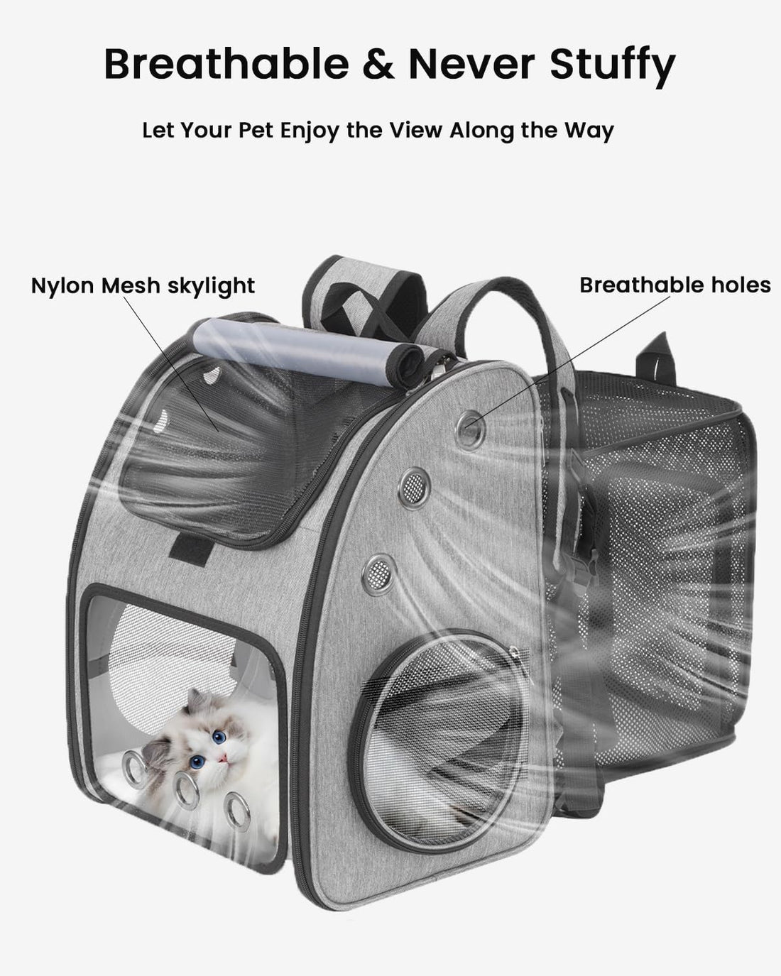 COVONO Expandable Cat Backpack Carrier