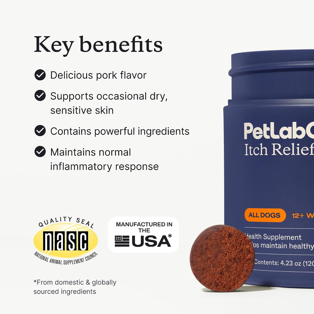 PetLab Co. Itch Relief Chew Pro for Dogs, 30 Soft Chews