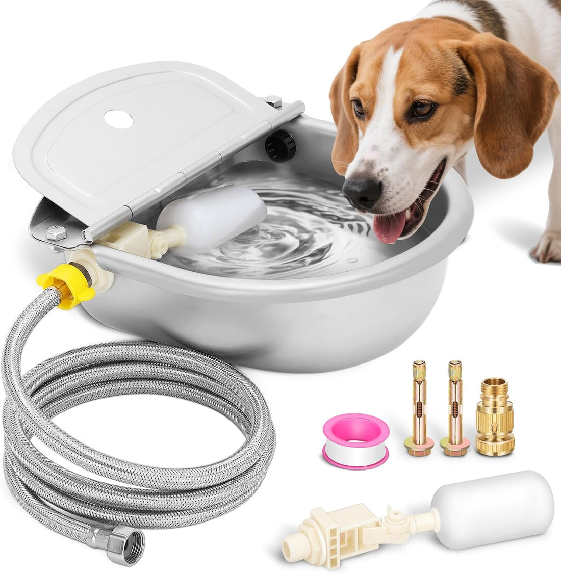 Ademon Automatic Animal Drinking Water Bowl with Float Valve