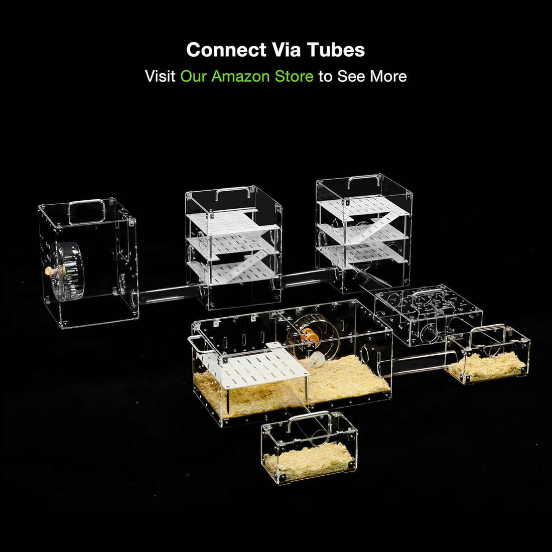 GuineaLoft™ Acrylic Cage - Small 2x1' Enclosure w/Lid & Bottom
