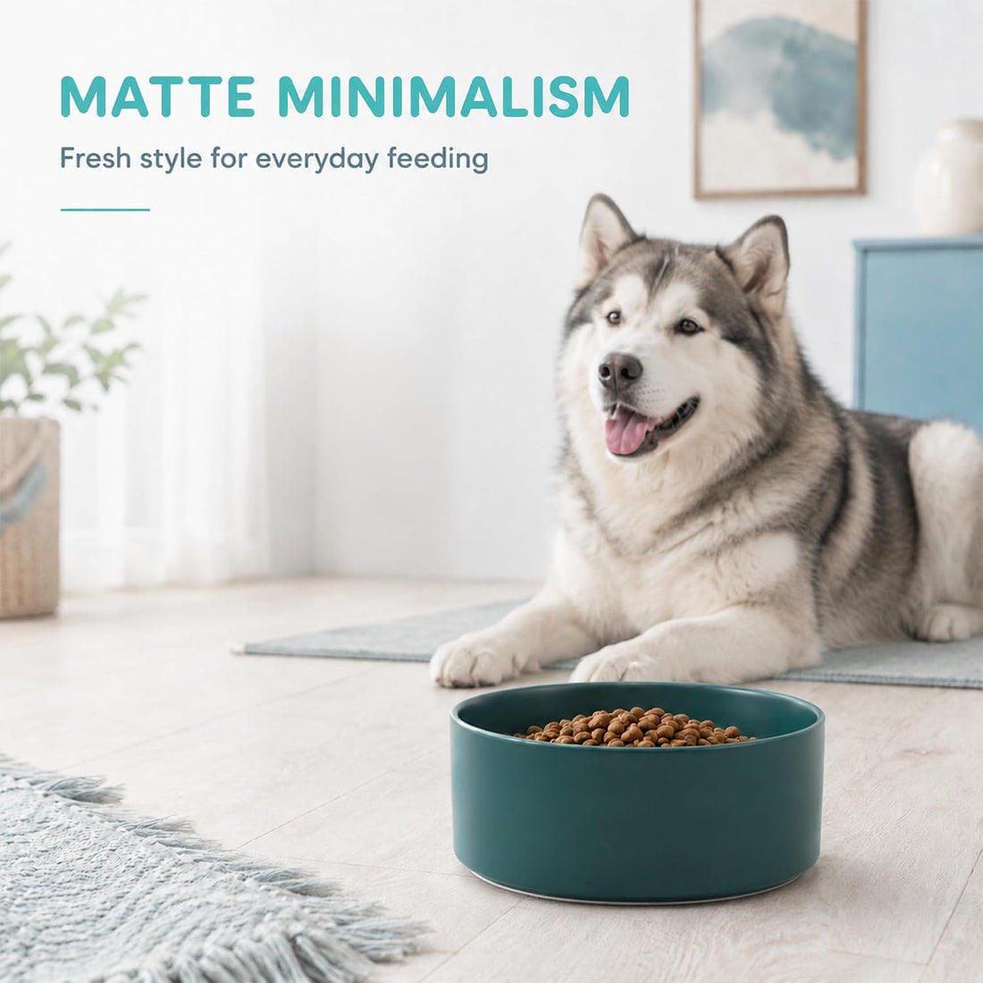 Havniva Ceramic Dog Bowls, 8.3” Dog Food and Water Bowl