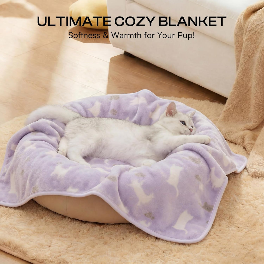 Luciphia Dog Blanket 3 Pack, Soft Cozy Fleece Throw for Puppy