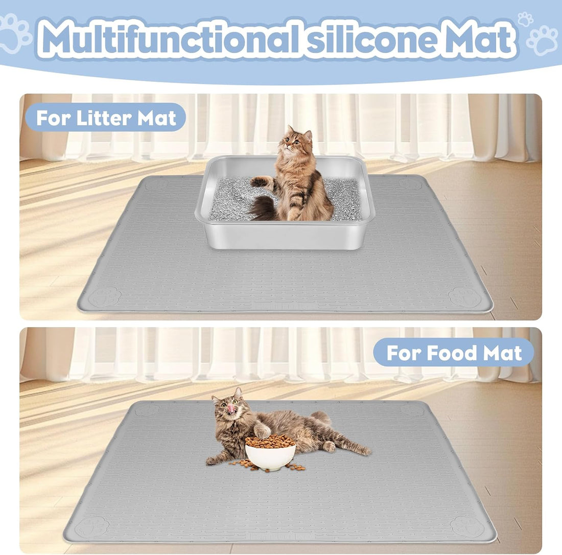 Bartuke Cat Litter Mat, Extra Large 40" x 28" Silicone Mat Litter