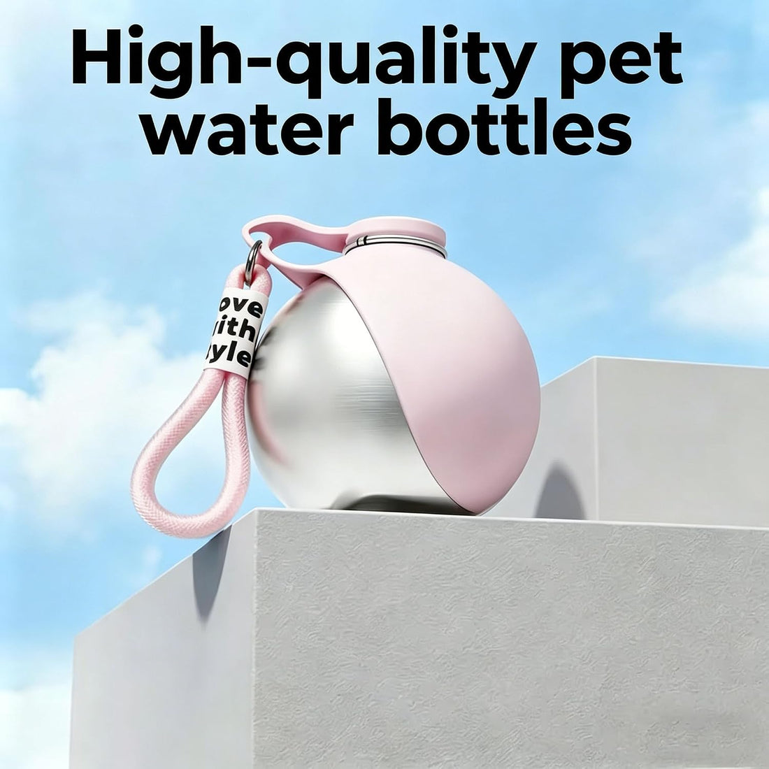 Portable Dog Water Bottle, 304 Stainless Steel Foldable Pet Water Cup