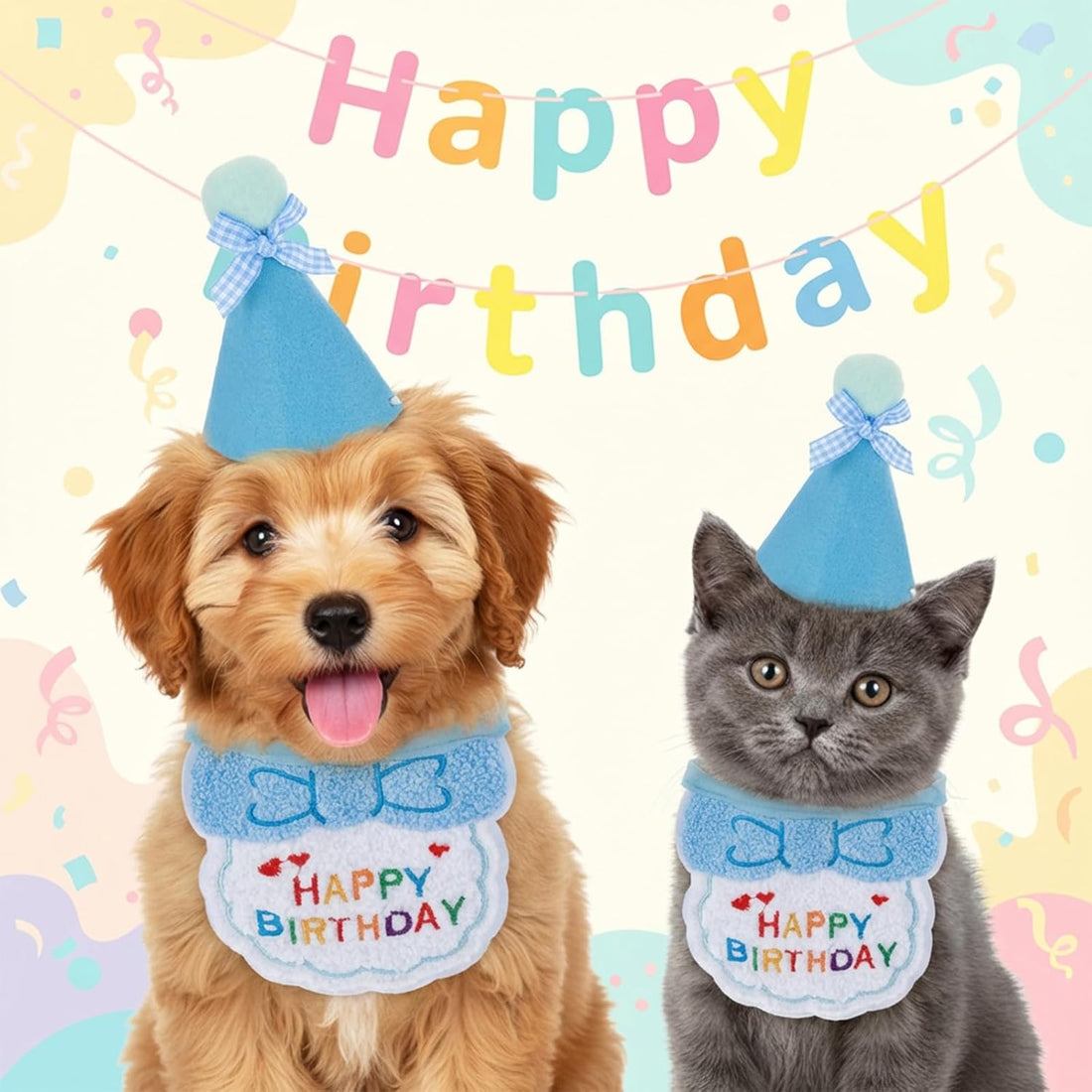Tyqour Cat Birthday Hat Birthday Hats for Stuffed Animals Dog Party