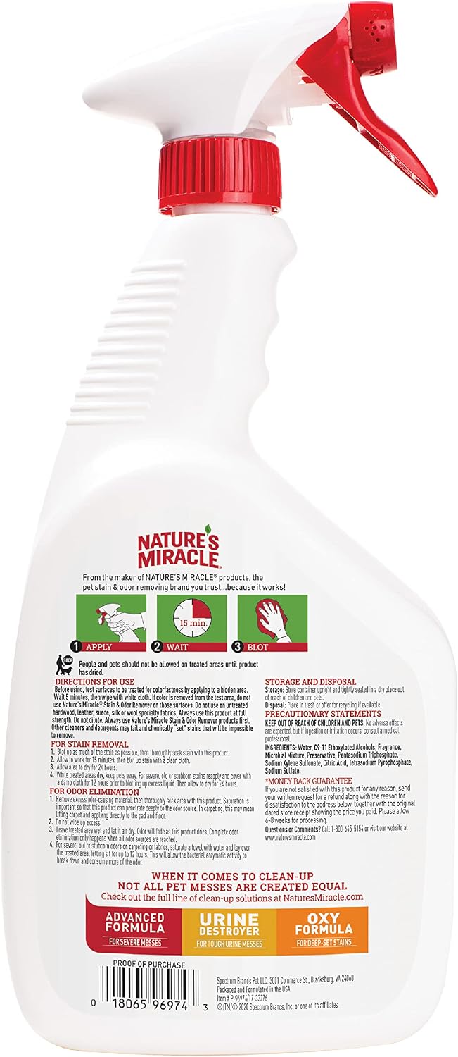 Nature's Miracle Cat Stain and Odor Remover With New Odor Control