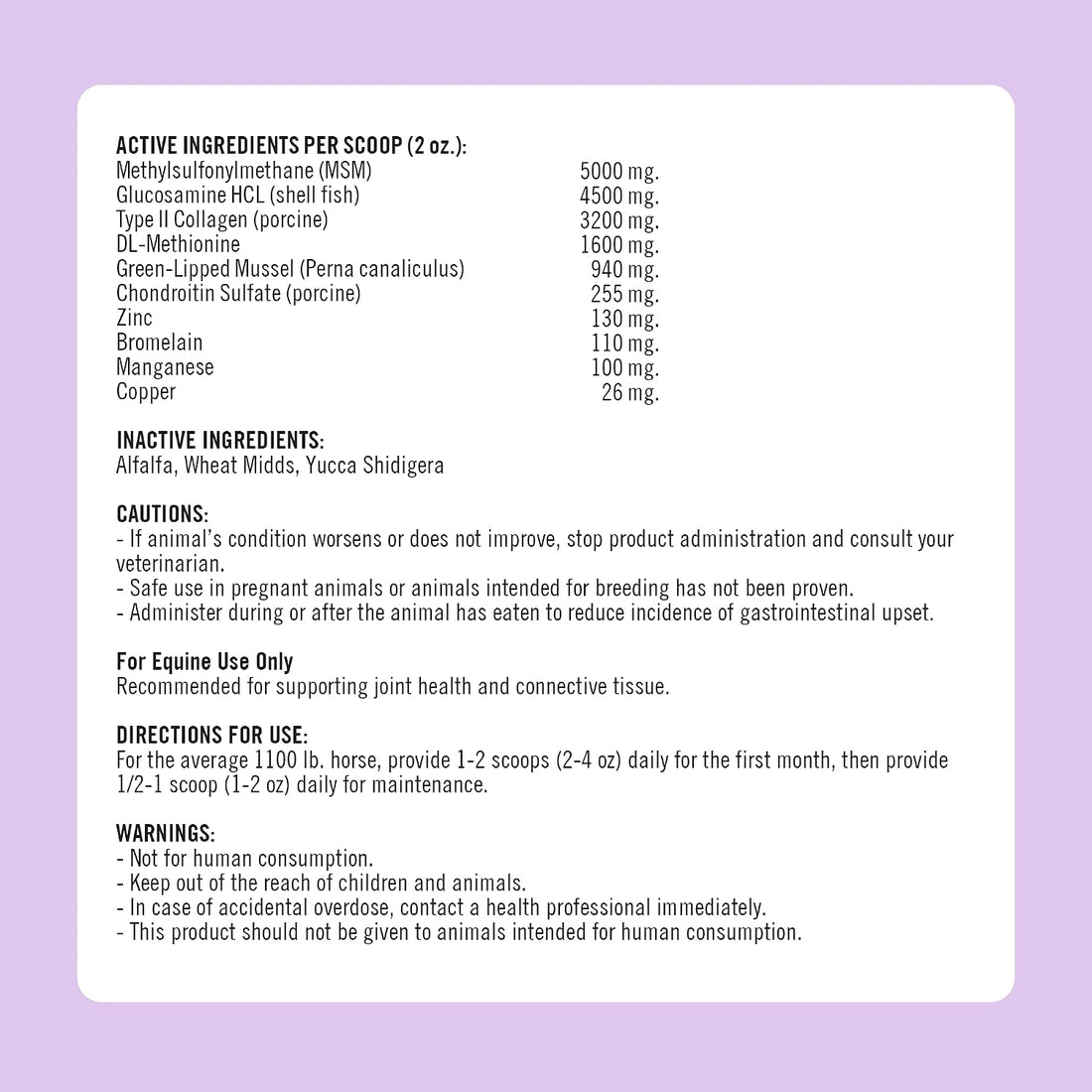 Formula 707 Joint 6-in-1 Supplement for Horses, 5 lb, 40-80 Servings