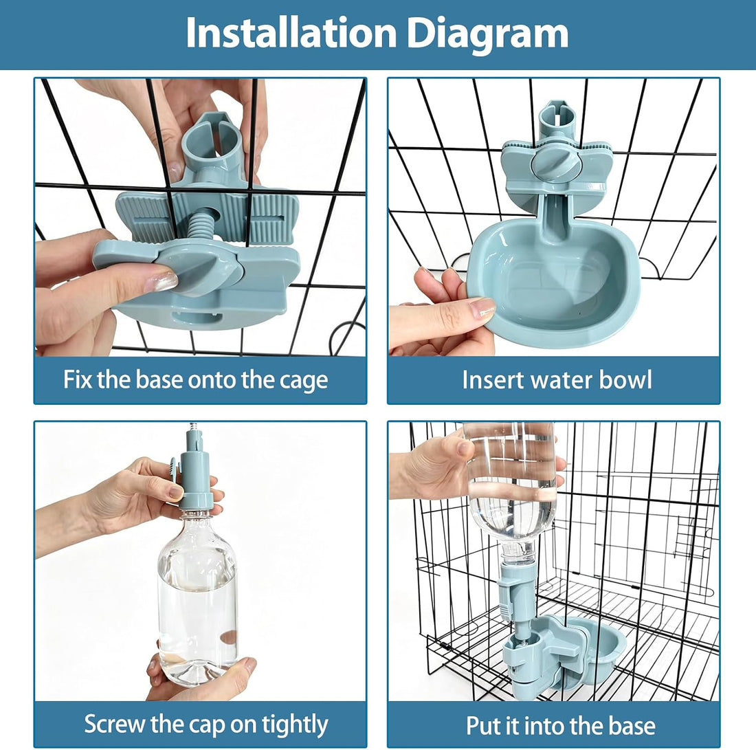 Lemtrflo 17oz Rabbit Water Bottle, Cage Automatic Waterer Dispenser