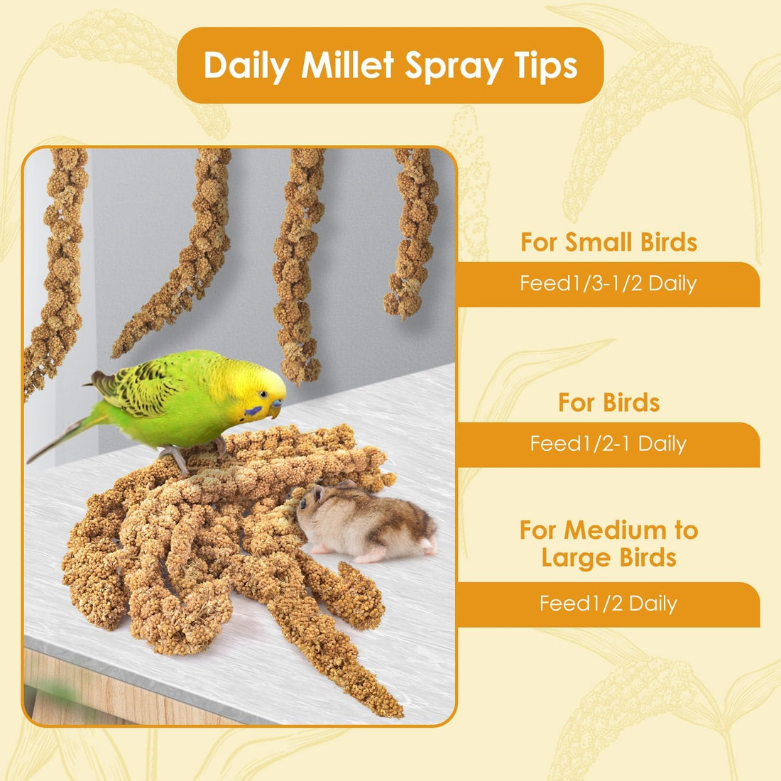 KATUMO Spray Millet Treats, 7Oz / 200g Natural Sun-Dried Bird Treats