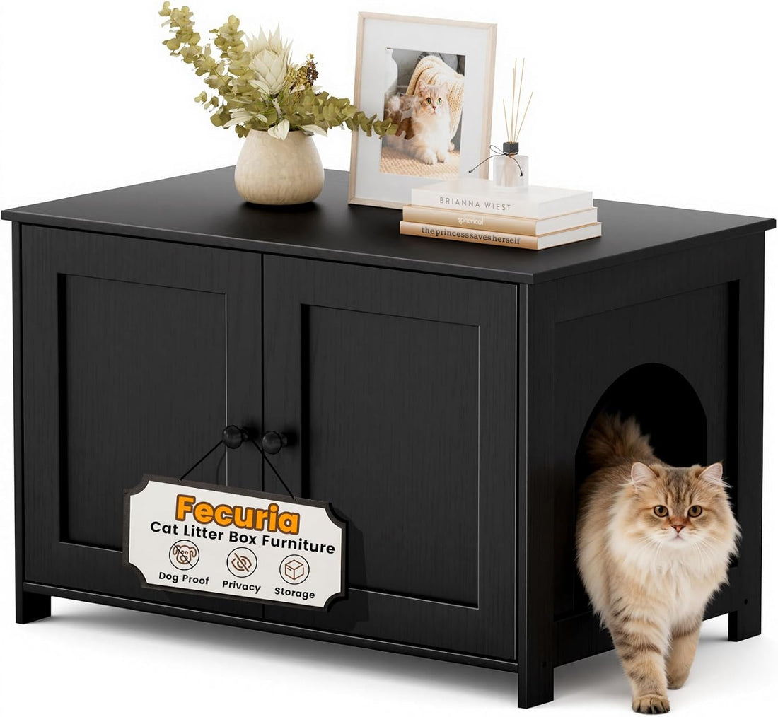 Cat Litter Box Enclosure Furniture Dog Proof