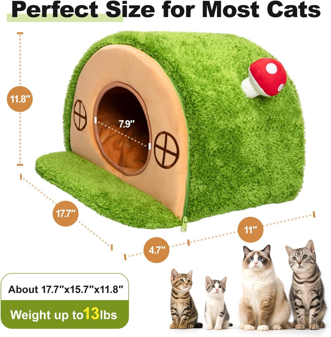 Mellownido Cat House for Indoor Cats - Cute Cat Bed Cave