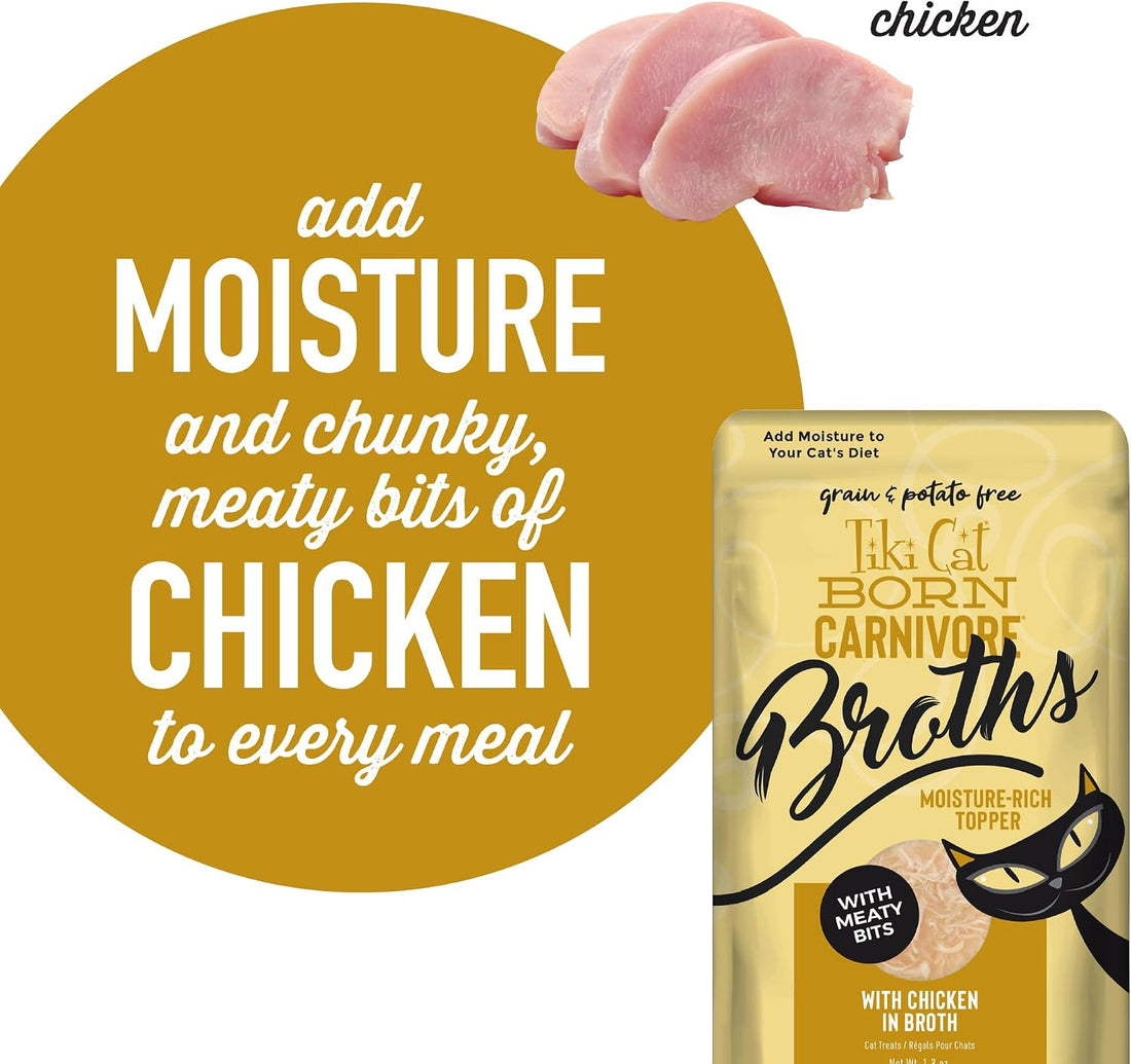 Tiki Cat Born Carnivore Broths Wet Cat Food Topper, Chicken