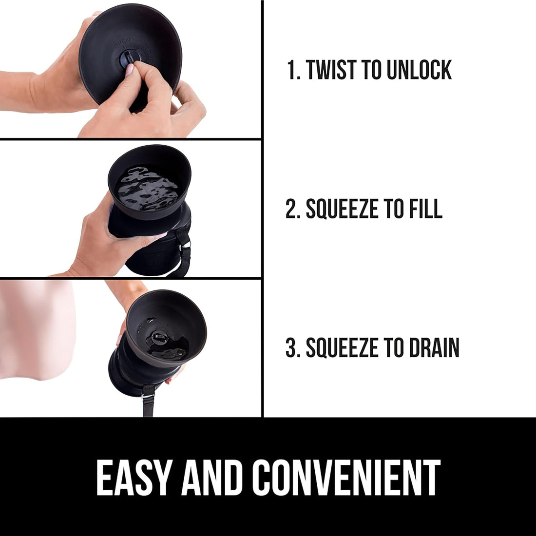 GORILLA GRIP Portable Dog Water Bottle, Food Grade Silicone