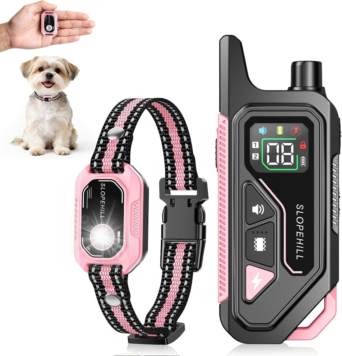 SLOPEHILL Mini Shock Collar for Small Dogs 5-30lbs,Featuring No Shock