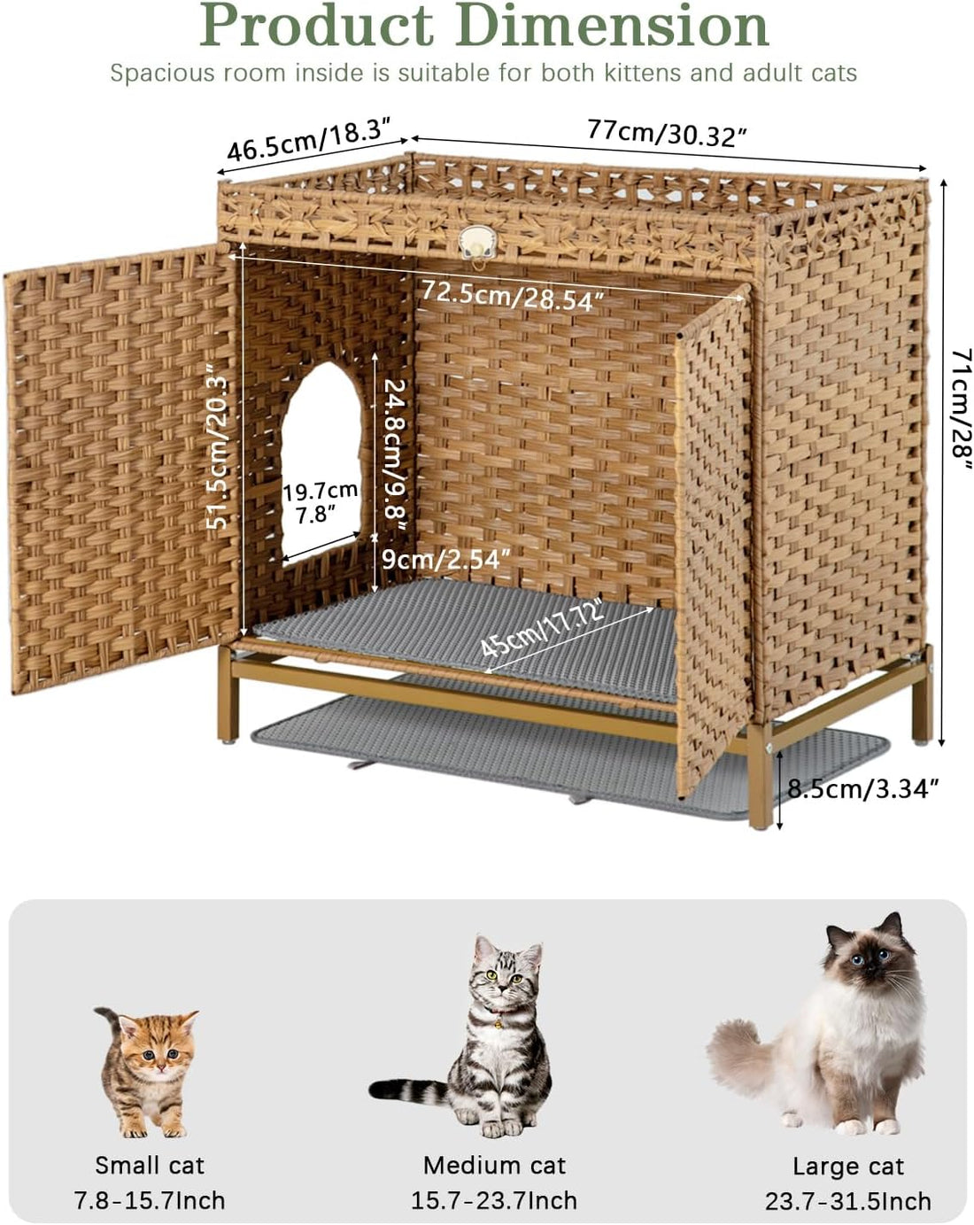 SETVSON Cat Litter Box Enclosure Furniture