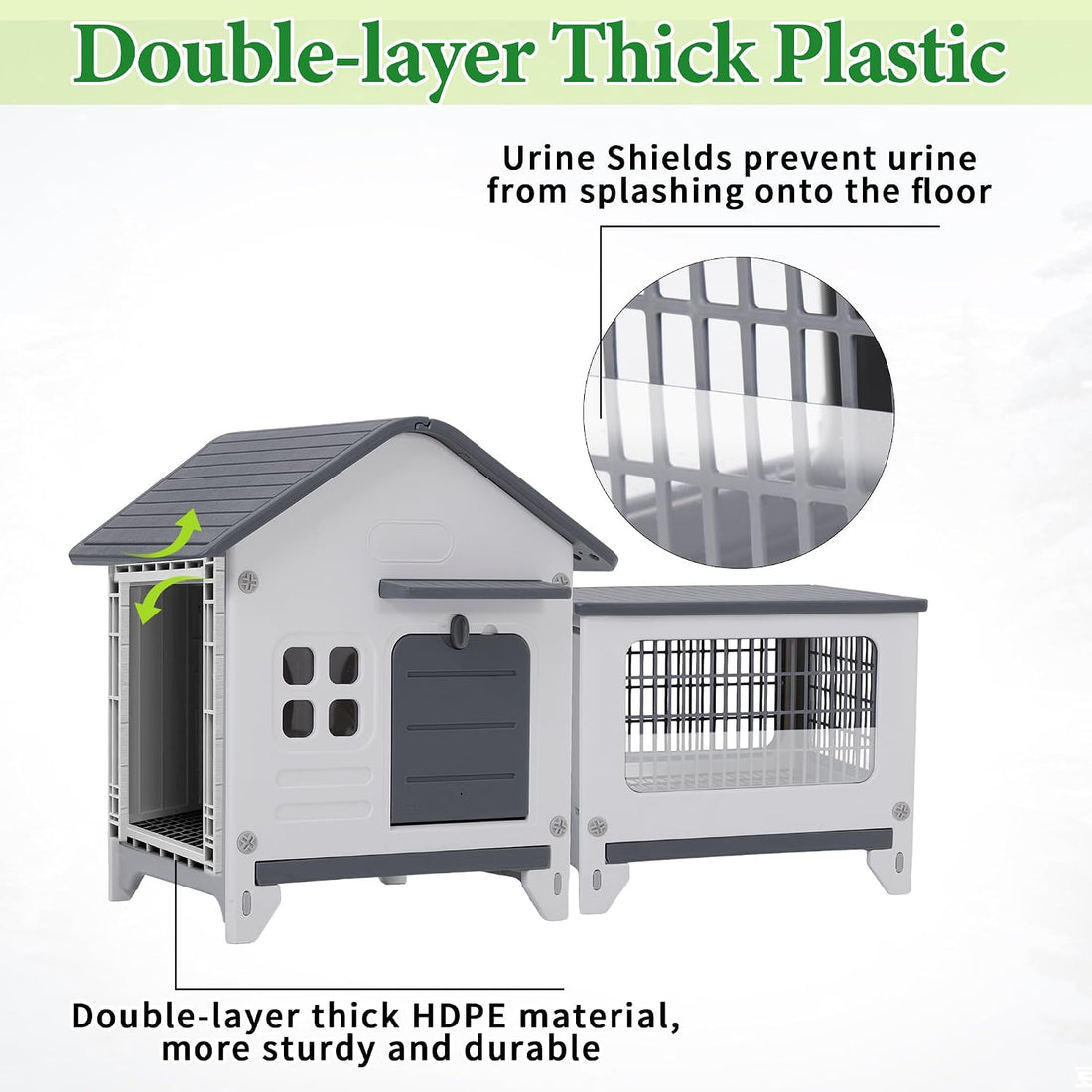 Rabbit Hutch Outdoor Indoor Plastic Bunny Cage Enclosure Guinea Pig