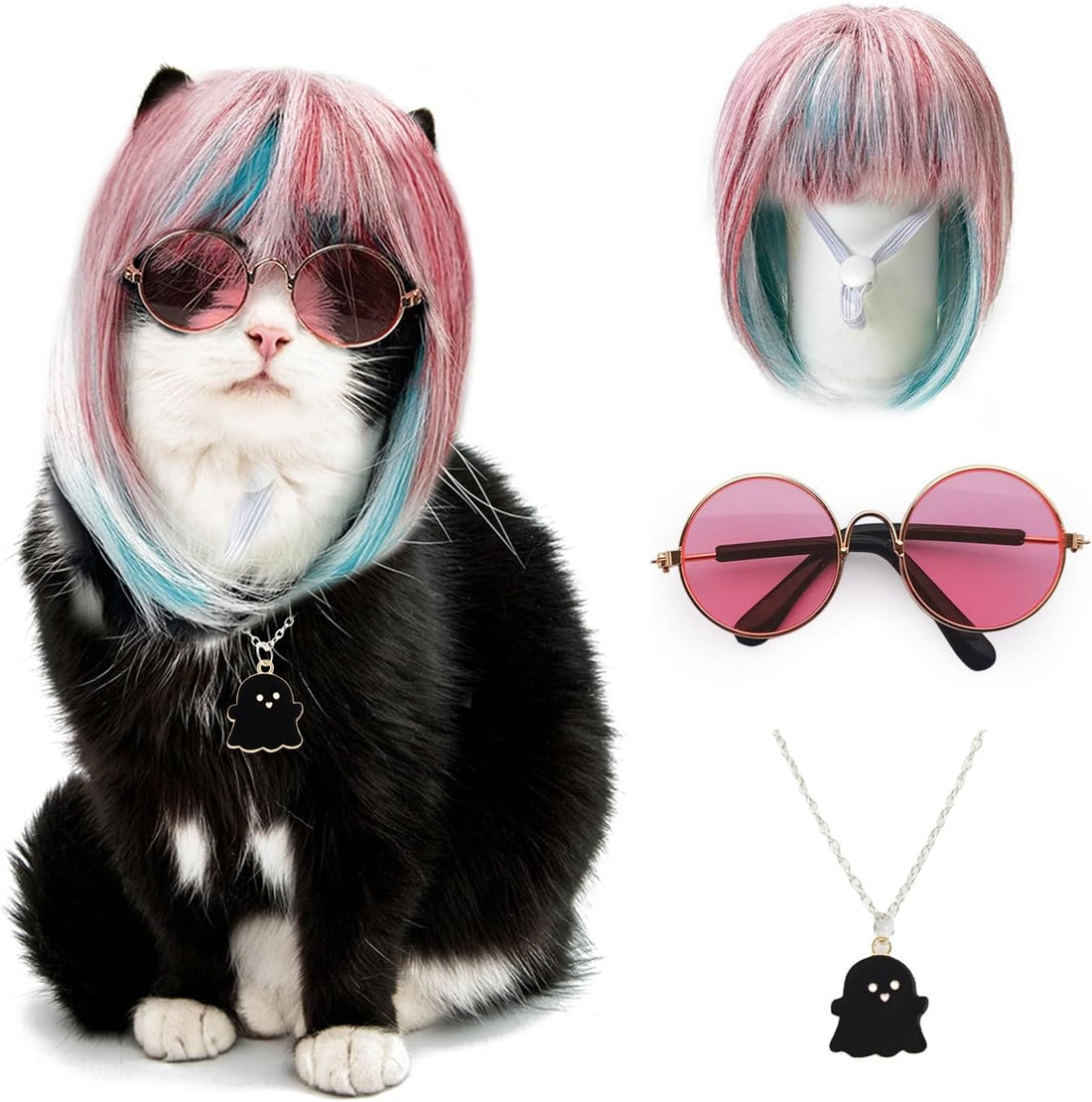 Idepet Cat Costume Halloween Pumpkin Hat Cats Costume Cute Cloak