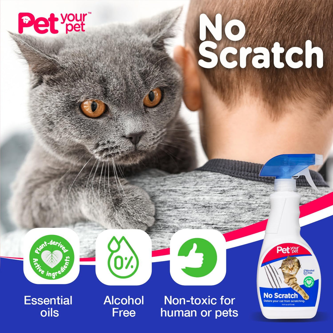No Scratch Cat Deterrent Spray, 16 Fl Oz