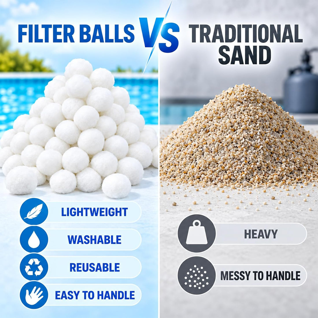 MAQIHAN 2 lbs Pool Filter Balls - Sand Filter Ball