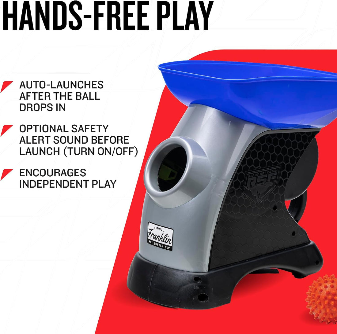 Franklin Sports Ready Set Fetch Automatic Tennis Ball Launcher - Black