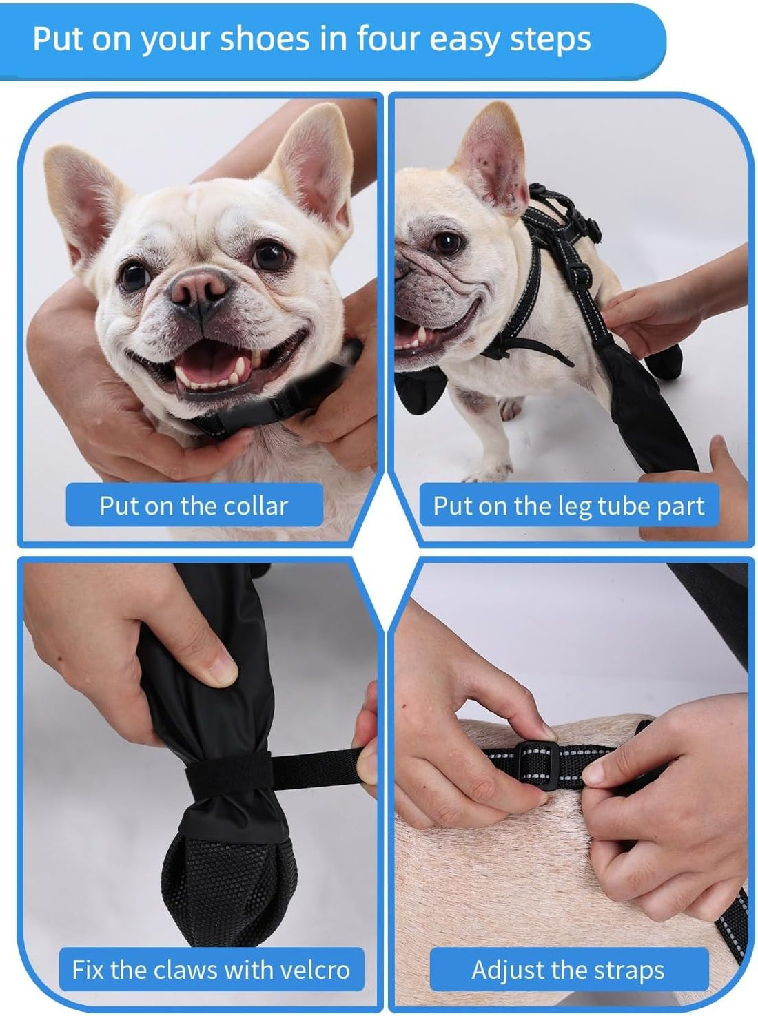 Waterproof Dog Boots for Small &Medium Dogs, Stay-On Paw Protectors