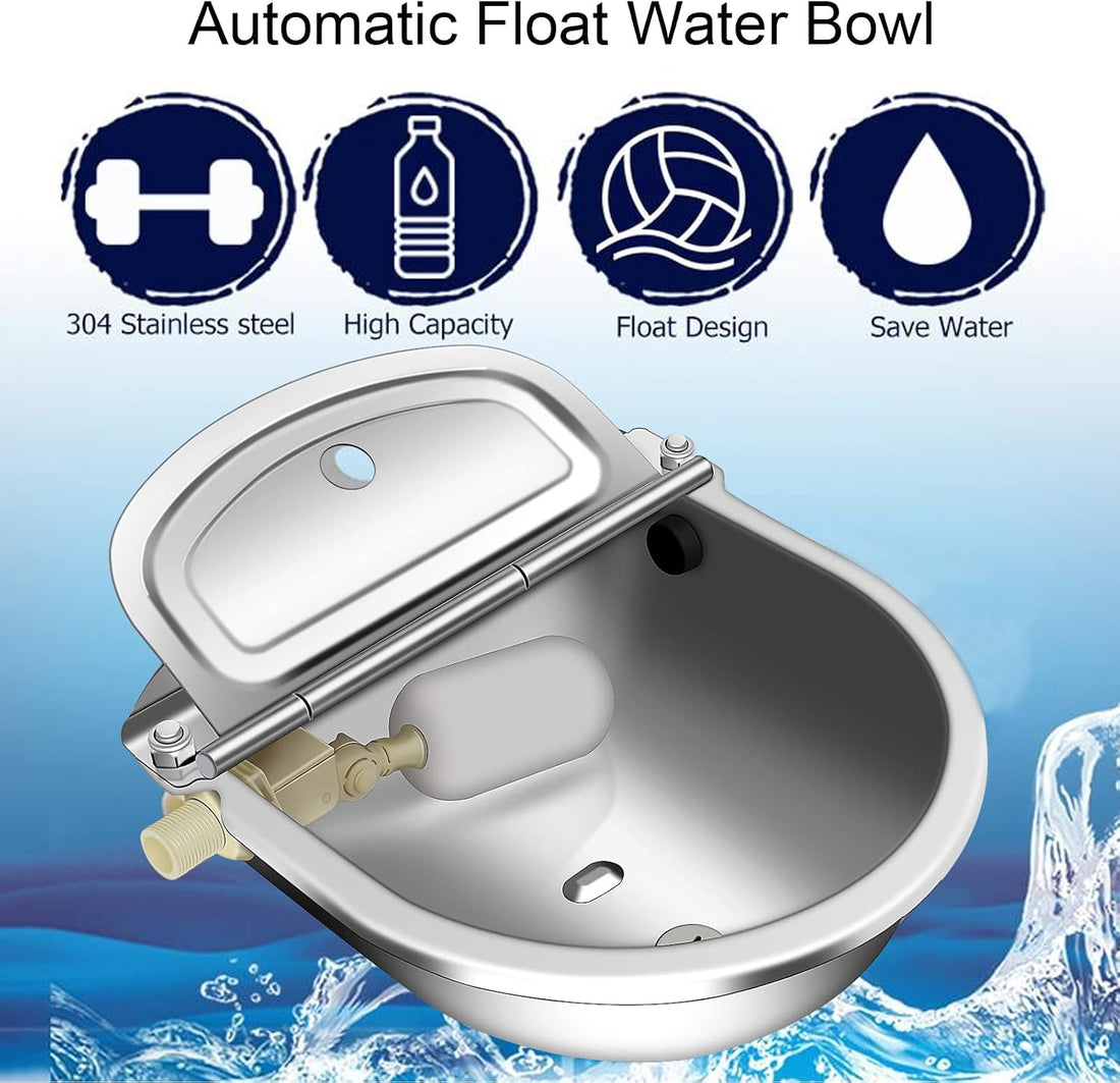 Automatic Livestock Waterer Bowl, 304 Stainless Steel Water Dispenser