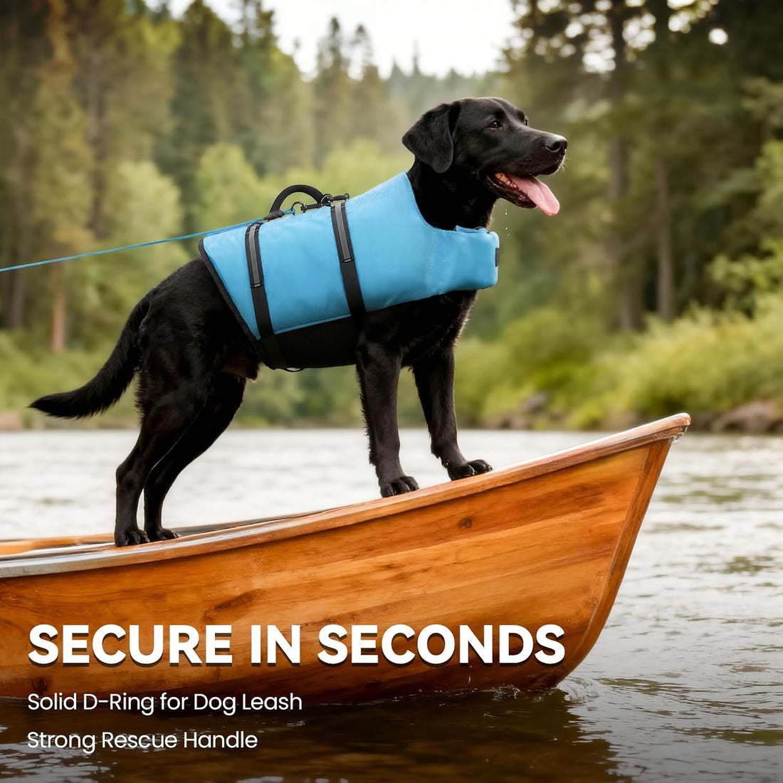 VIVAGLORY Rip Stop Dog Life Vest, Swimming Vest with Handle