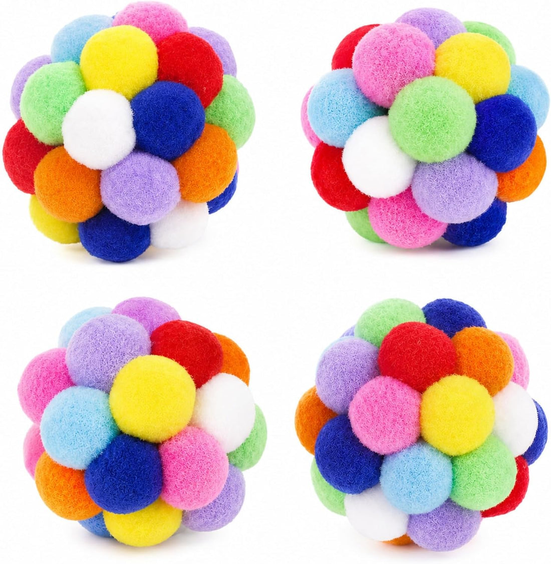 Cat Toys 4PCS Soft Plush Balls 2.36" for Kittens & Indoor Cats