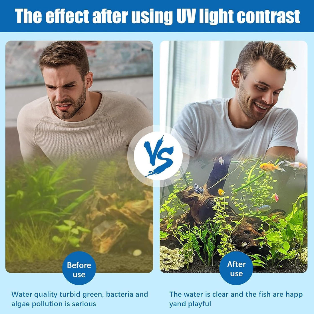 Aquarium Clean Light，3 W mini &13W Submersible Light with UV Test